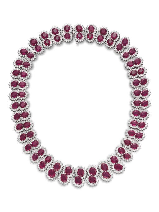 A RUBY AND DIAMOND NECKLACE