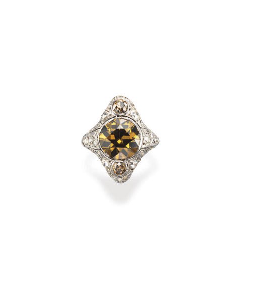 A BELLE EPOQUE COLORED DIAMOND RING
