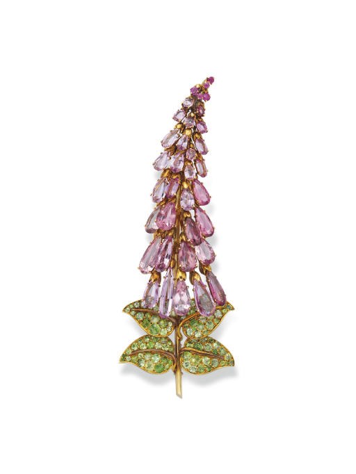 A MULTI-GEM "DIGITALE" BROOCH, BY RENE BOIVIN