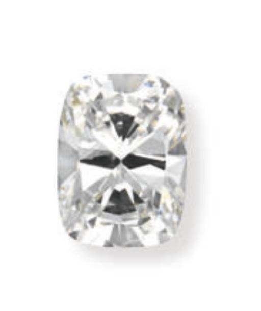 AN UNMOUNTED CUSHION-CUT DIAMOND