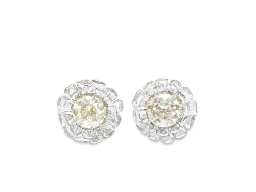 AN ELEGANT PAIR OF DIAMOND FLOWER EAR CLIPS, BY BHAGAT
