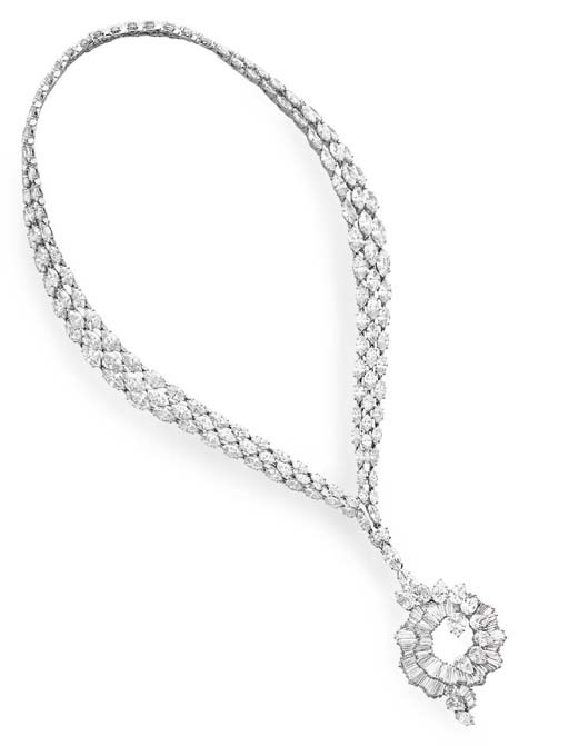 A DIAMOND PENDANT NECKLACE, BY HARRY WINSTON