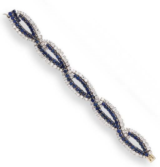 A SAPPHIRE AND DIAMOND BRACELET, BY VAN CLEEF & ARPPELS