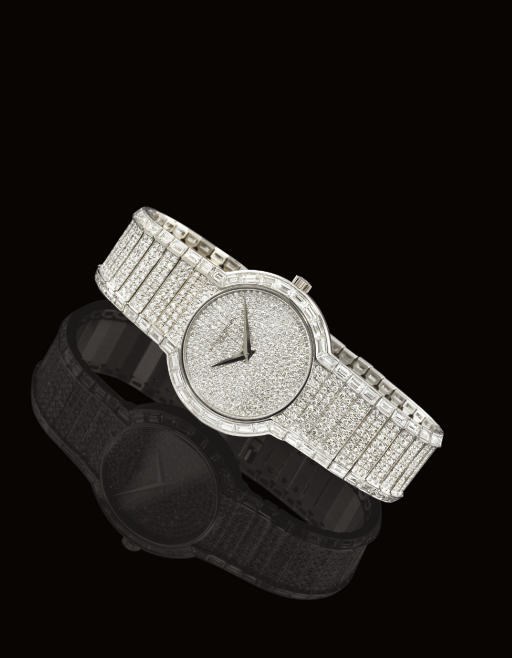VACHERON CONSTANTIN. AN IMPRESSIVE PLATINUM AND DIAMOND-SET WRISTWATCH WITH BRACELET