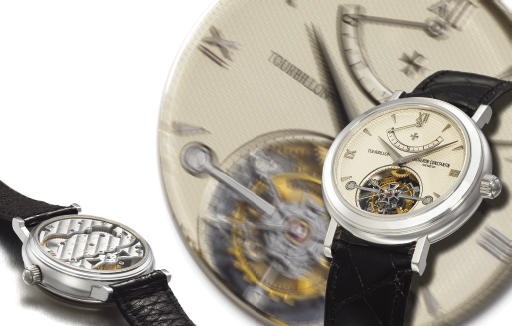 VACHERON CONSTANTIN. A VERY FINE AND RARE LIMITED EDITION PLATINUM TOURBILLON WRISTWATCH WITH POWER RESERVE