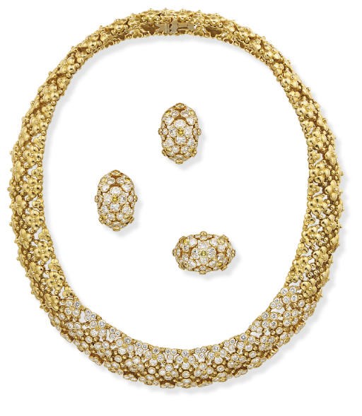 A DIAMOND AND COLOURED DIAMOND SUITE, BY MAUBOUSSIN