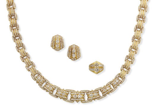 A DIAMOND SET AND A RING, BY BULGARI