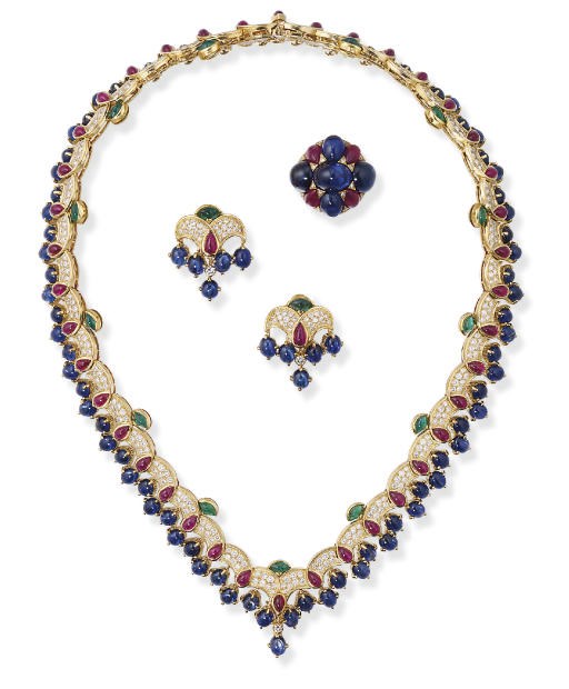 A DIAMOND AND GEM-SET SUITE, BY MAUBOUSSIN