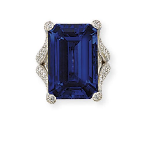 A TANZANITE AND DIAMOND RING, BY MICHAEL YOUSSOUFIAN
