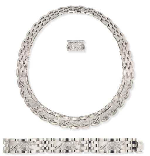 A DIAMOND PANTHER SUITE, BY CARTIER