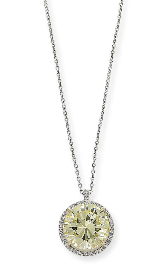 A DIAMOND SINGLE-STONE PENDANT