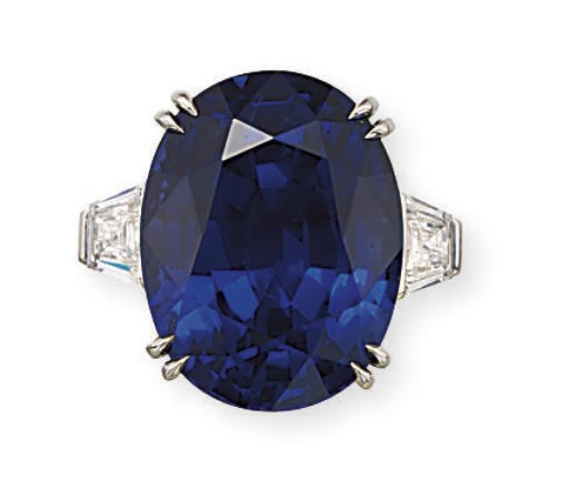 A RARE AND IMPORTANT SAPPHIRE AND DIAMOND RING