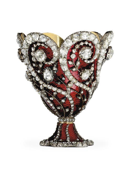 A VERY FINE SWISS GOLD, ENAMEL AND GEM-SET ZARF