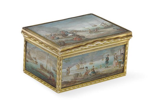 A FINE SWISS GOLD BOITE-A-MINIATURES