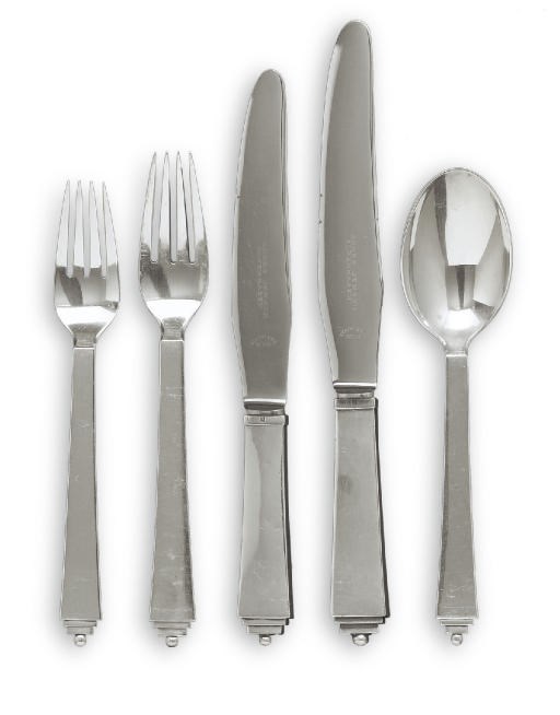 A DANISH SILVER FLATWARE SERVICE DESIGNED BY HARALD NIELSEN
