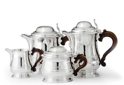 A FRENCH SILVER FOUR-PIECE TEA AND COFFEE SERVICE