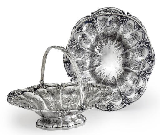 A PAIR OF FRENCH SILVER CAKE BASKETS