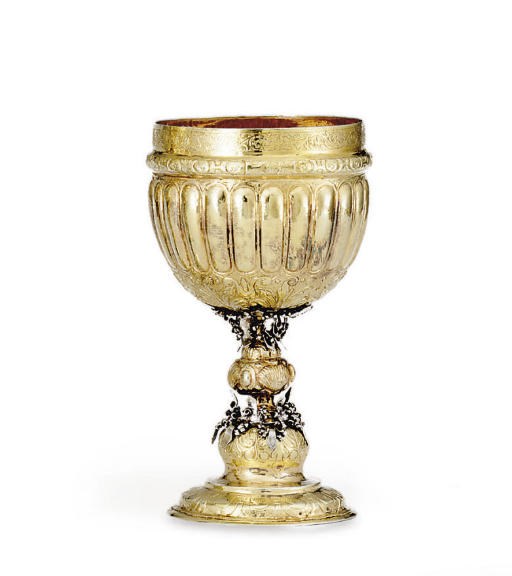 A GERMAN PARCEL-GILT SILVER CUP
