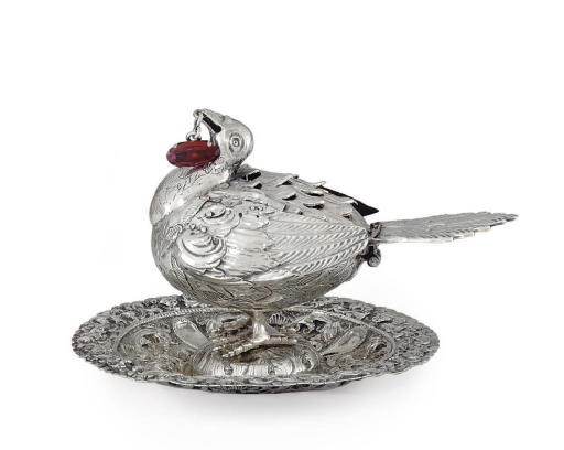 A SPANISH COLONIAL SILVER PERFUME BURNER (SAHUMADOR)
