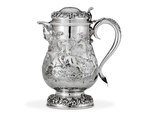 A VICTORIAN SILVER BEER JUG