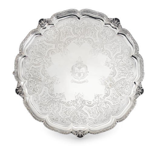 A LARGE VICTORIAN SILVER SALVER