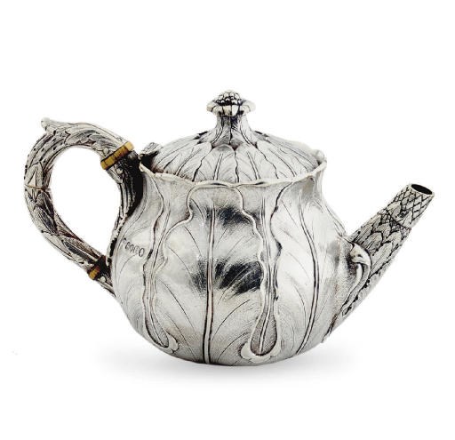 A WILLIAM IV SILVER TEAPOT**