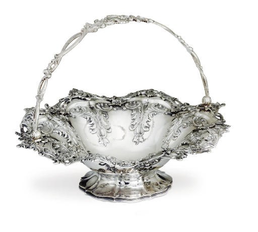 A VICTORIAN SILVER CAKE BASKET