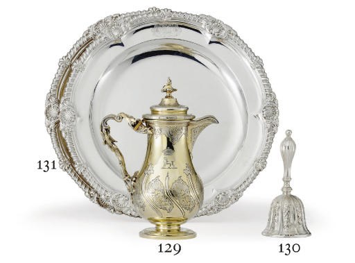 A FINE WILLIAM IV SILVER-GILT COFFEE JUG**