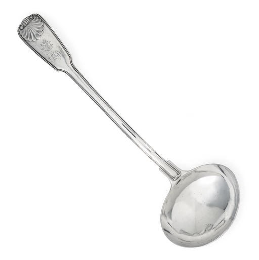 A REGENCY SILVER SOUP LADLE