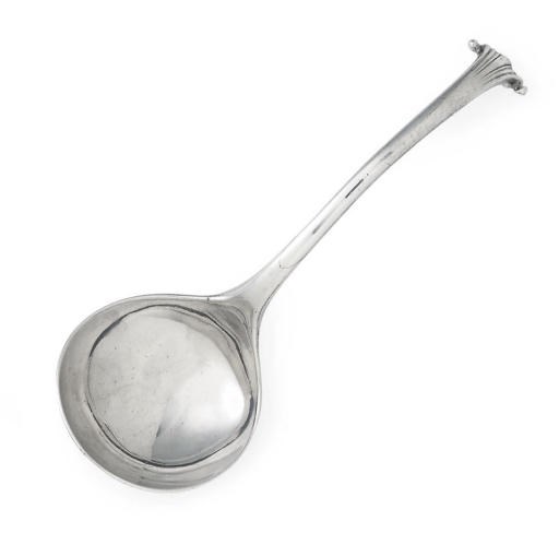 A GEORGE II SILVER SAUCE LADLE