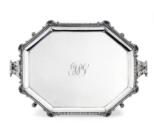 A GEORGE III SILVER TEA TRAY