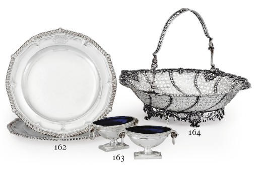 A PAIR OF GEORGE III SILVER SALT CELLARS