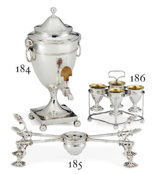 A GEORGE III SILVER COFFEE URN