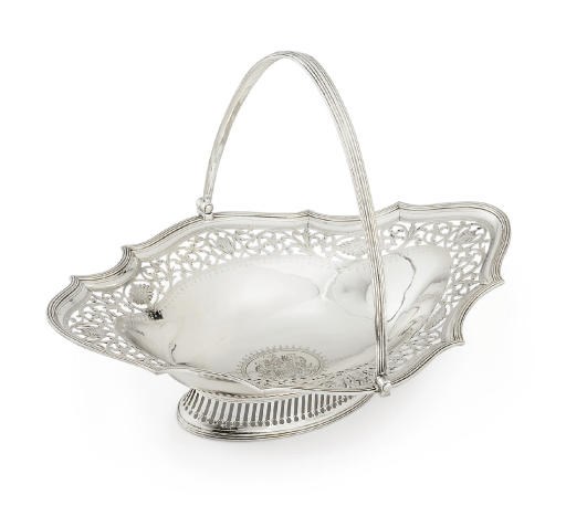 A GEORGE III SILVER CAKE BASKET