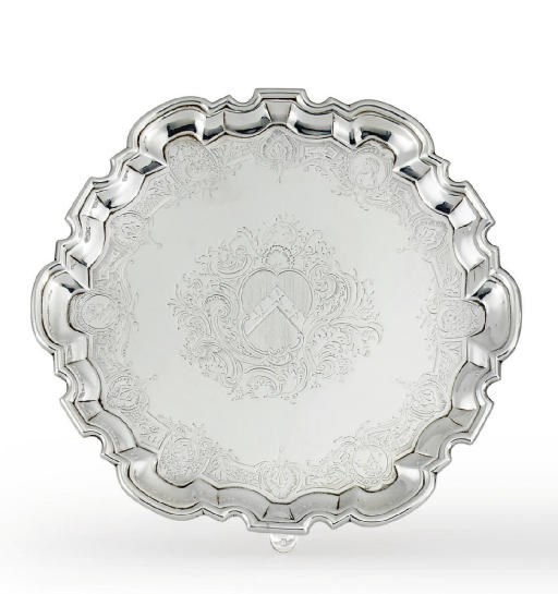 A GEORGE II SILVER SALVER