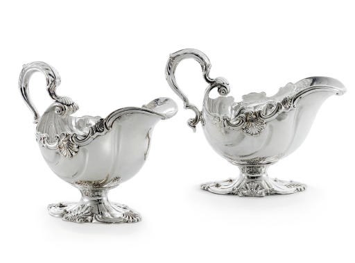 A PAIR OF GEORGE II SILVER SAUCEBOATS