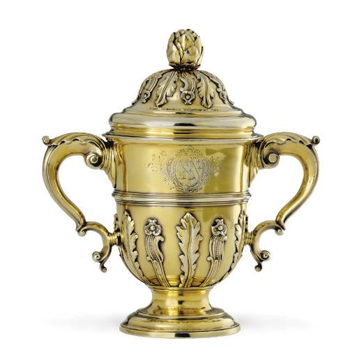 A GEORGE II SILVER-GILT CUP AND COVER