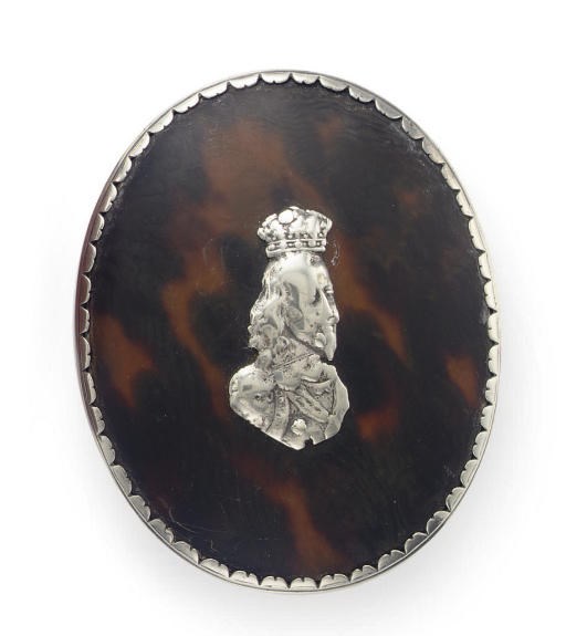 A CHARLES II SILVER-MOUNTED TORTOISESHELL TOBACCO BOX**