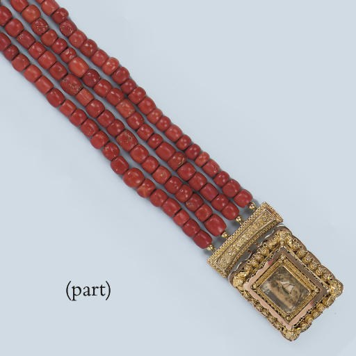 THREE CORAL BEAD NECKLACES, DUTCH, 19TH CENTURY