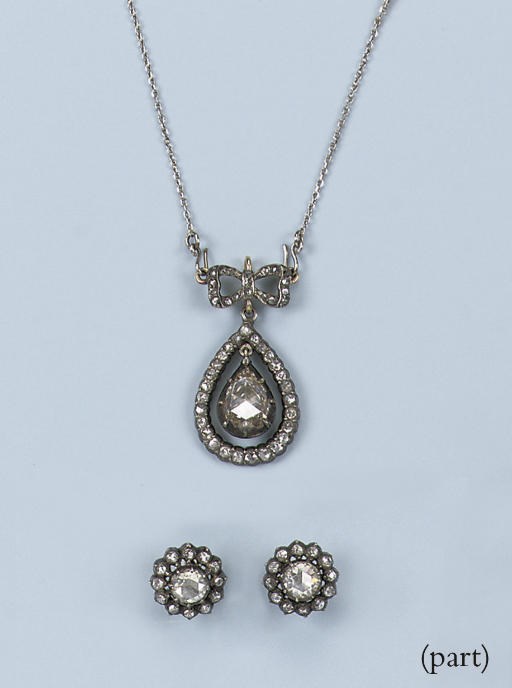 A COLLECTION OF ANTIQUE ROSE-CUT DIAMOND JEWELLERY