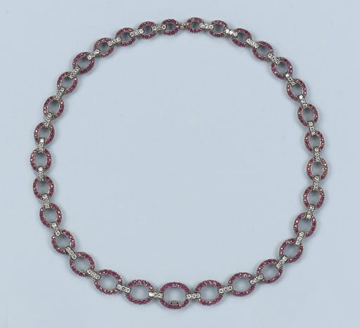 A RUBY AND DIAMOND NECKLACE