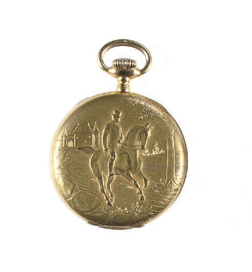 AN 18K GOLD OPENFACED KEYLESS LEVER POCKETWATCH, BY ULYSSE NARDIN