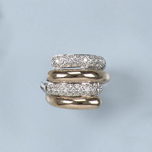 A PINK GOLD DIAMOND BAND RING, BY MARGHERITA BURGENER