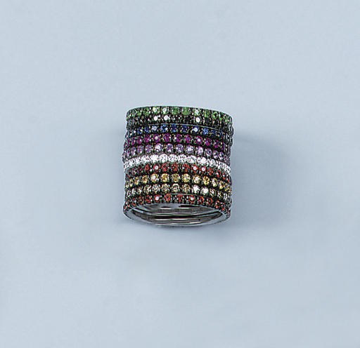 TEN GEM-SET ETERNITY BANDS, BY MARGHERITA BURGENER