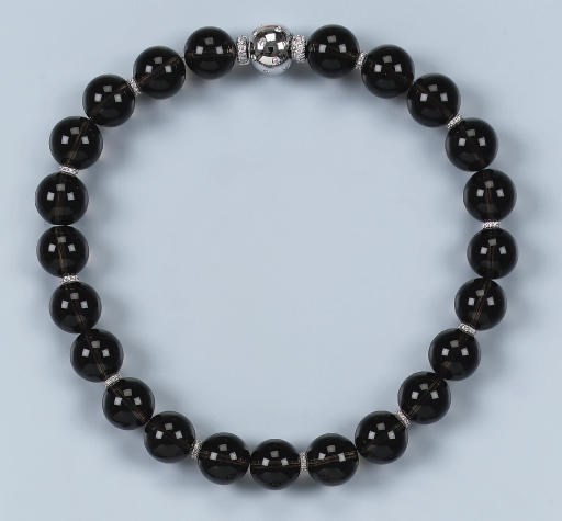 A QUARTZ AND DIAMOND NECKLACE