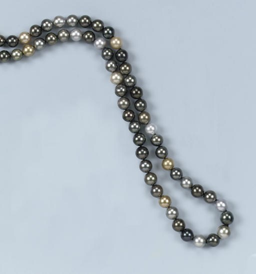 A MULTICOLOUR SOUTH SEA CULTURED PEARL SAUTOIR