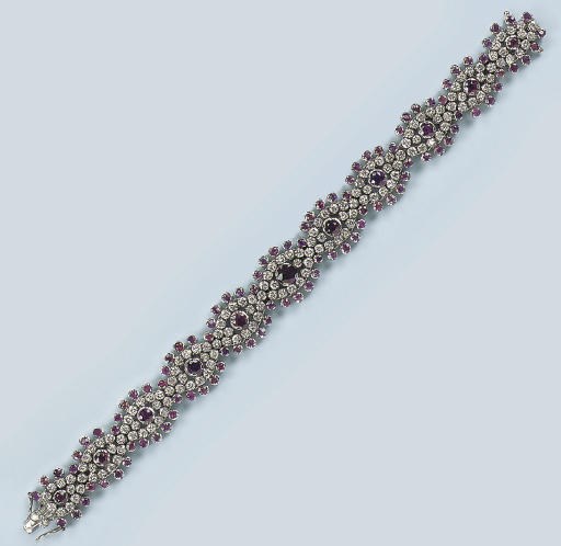 A RUBY AND DIAMOND BRACELET