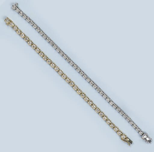 TWO DIAMOND LINE BRACELETS