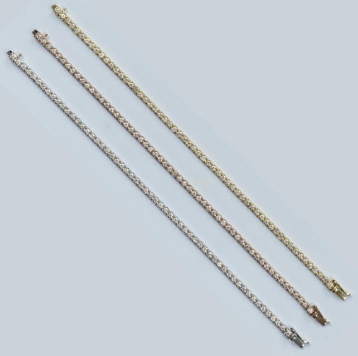 THREE DIAMOND LINE BRACELETS