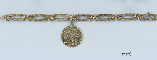 A GOLD BRACELET AND TWO PENDANTS, ONE BY VAN CLEEF & ARPELS